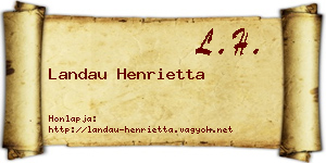 Landau Henrietta névjegykártya